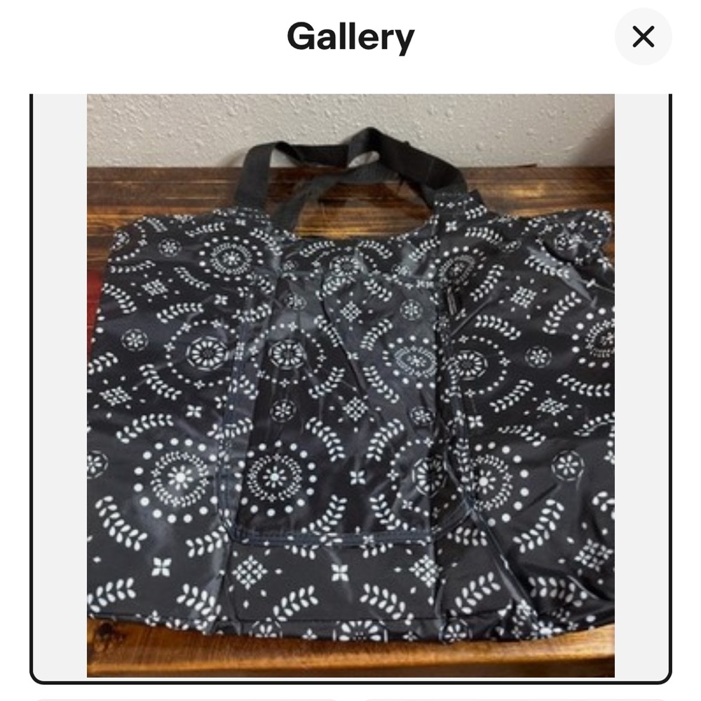 California Innovations Insulated Foldable Market Tote Black and White Pattern